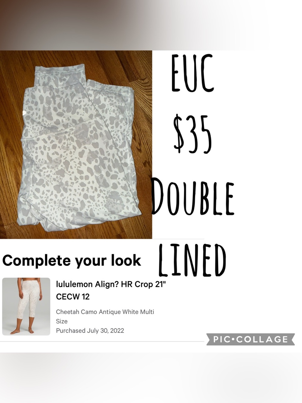 lululemon athletica Align? HR Crop 21" Cheetah Camo Antique White Multi